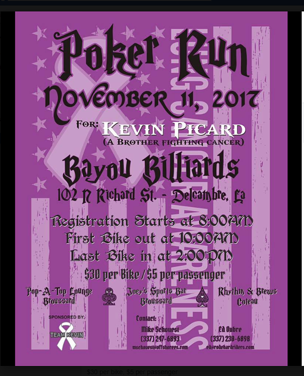 Poker Run, Benefit for Kevin Picard